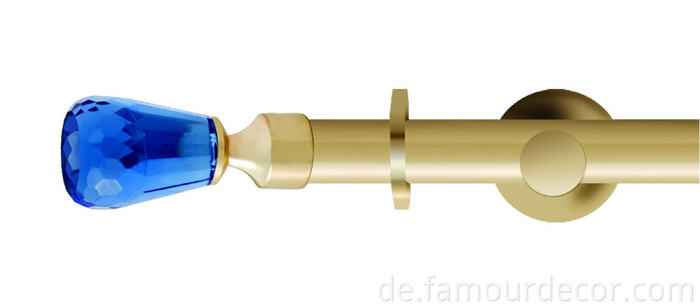 Curtain Rod Blue Glass Top Trim